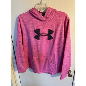 UA Under‎ Armour Pink Heathered ColdGear Storm Fleece Hoodie XL TG EG Women